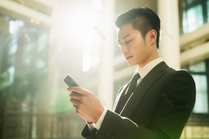 商务人士拿手机回复消息,高清,摄影图,摄影图片,图片大全,摄影图免费下载